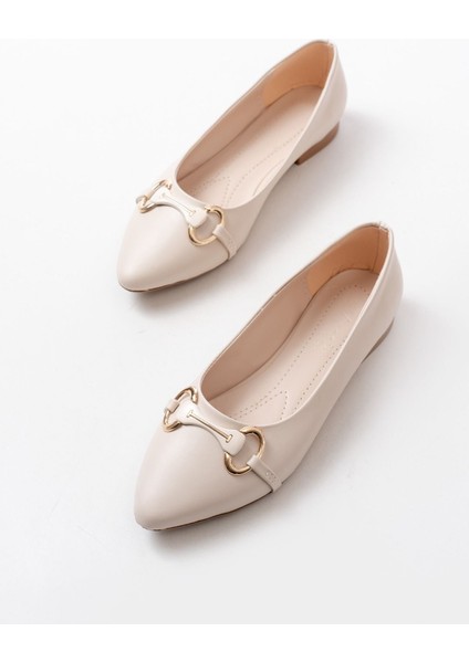 İNF-129 Ten Günlük Taş Aksesuarlı Babet indirimleri