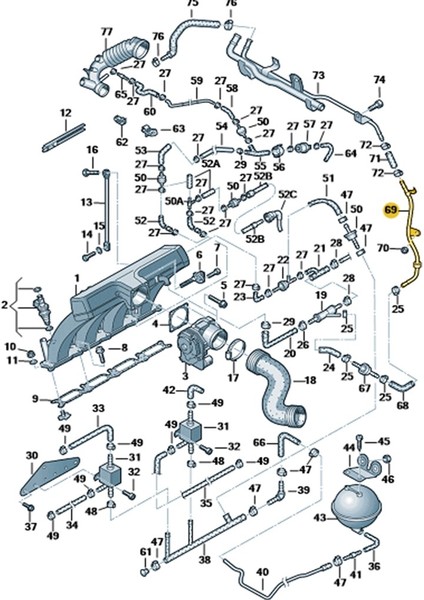 Audi A4 2001-2004 1.8 Bfb Motor Emme Borusu 06B133522E fiyatları