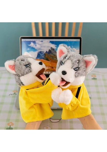 Husky Boks Köpeği Peluş Oyuncak Interaktif El Kuklası Oyuncak Eln Sesli (Yurt Dışından)