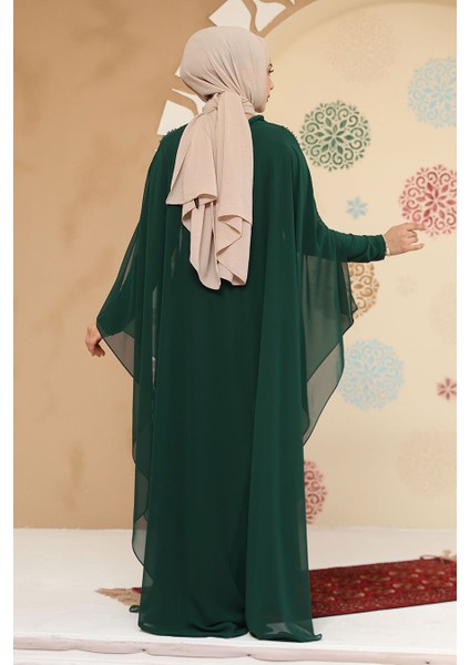 Panço Detaylı Yeşil Tesettür Abaya 25914Y fırsatları