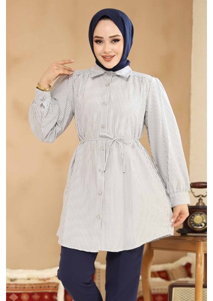 Düğmeli Füme Tesettür Tunik 42421FU modelleri