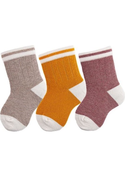 Bebek 6lı Renkli Çizgili Soket Çorap ONL-02676 modelleri
