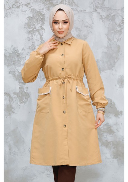 Düğmeli Bisküvi Tesettür Kap 91781BS