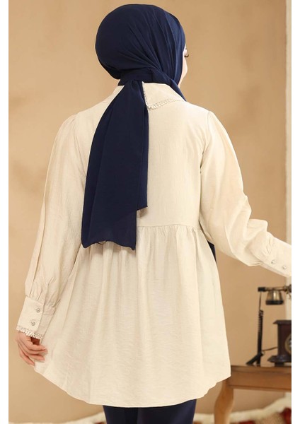 Bebe Yaka Bej Tesettür Tunik 40691BEJ fırsatları