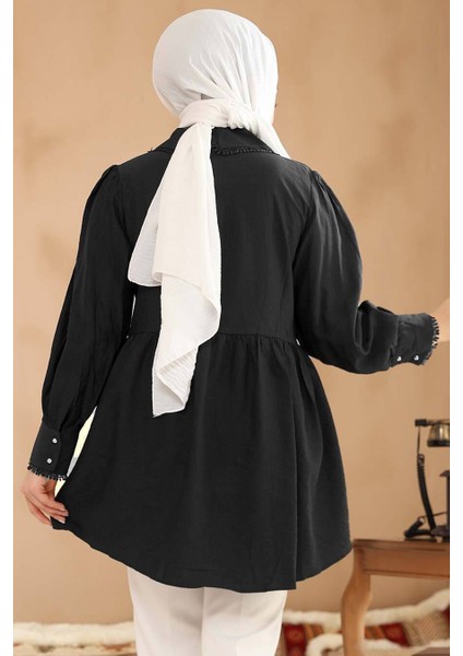 Bebe Yaka Siyah Tesettür Tunik 40691S indirimleri