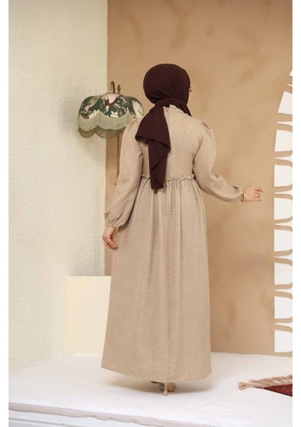 Desenli Vizon Tesettür Elbise 45741V
