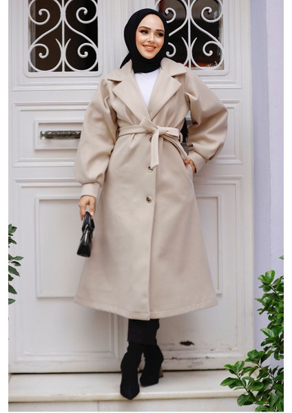 Bej Tesettür Kaşe Kap 5946BEJ