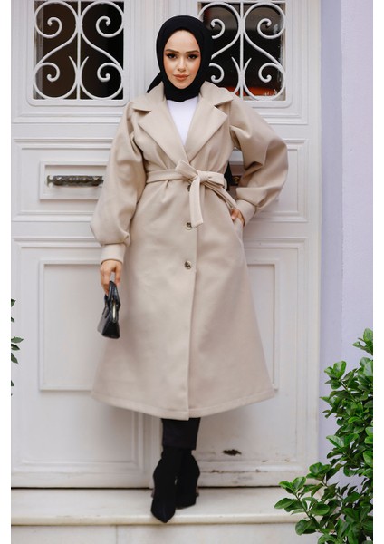 Bej Tesettür Kaşe Kap 5946BEJ