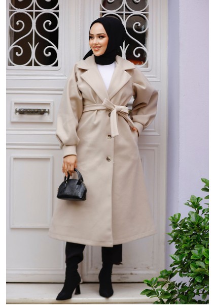 Bej Tesettür Kaşe Kap 5946BEJ