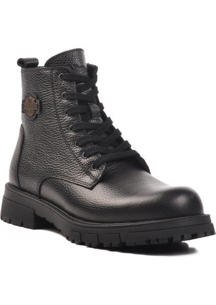 240027 M Siyah Deri Erkek Bot