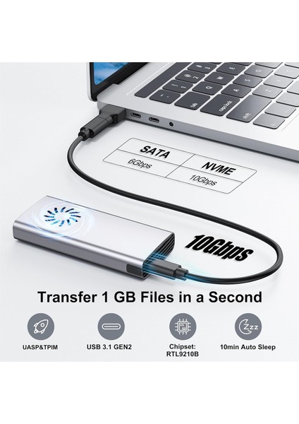 Nvme Muhafaza SSD M.2 Adaptörü, SSD Nvme - USB C 3.2 Gen 2 2242 2280 SSD Için 10 Gbps Nvme Adaptörü (Yurt Dışından) fiyatları
