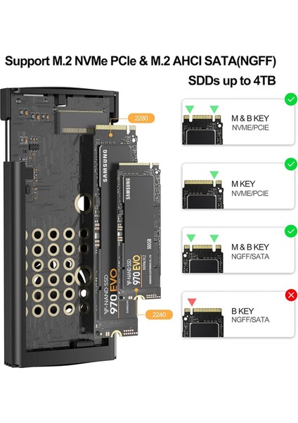 Nvme Muhafaza SSD M.2 Adaptörü, SSD Nvme - USB C 3.2 Gen 2 2242 2280 SSD Için 10 Gbps Nvme Adaptörü (Yurt Dışından) modelleri