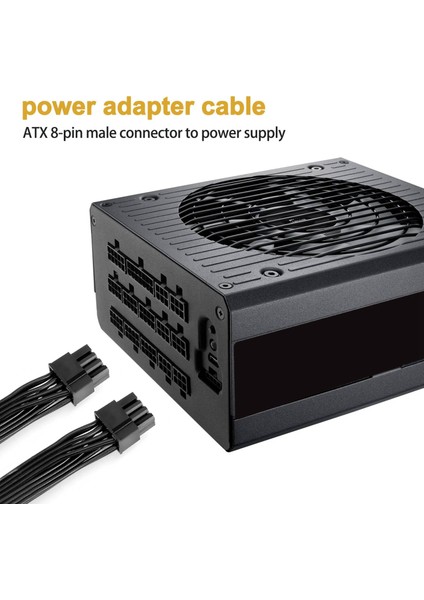 Atx Cpu 8 Pin Erkek - Çift Pcıe 2x 8 Pin (6+2) Modüler Güç Kaynağı Için Erkek Güç Adaptörü Kablosu (63CM+23CM) (Yurt Dışından) fiyatları