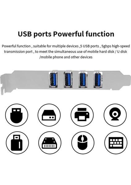 Pcıe 1x - Usb3.2 Genişletme Kartı Pcı-E 4 Bağlantı Noktalı Usb3.2 Adaptör Çarpanı Pcı-E 1x 4x 16X Denetleyici Bir Kart Ekleyin 5 Gbps (Yurt Dışından)