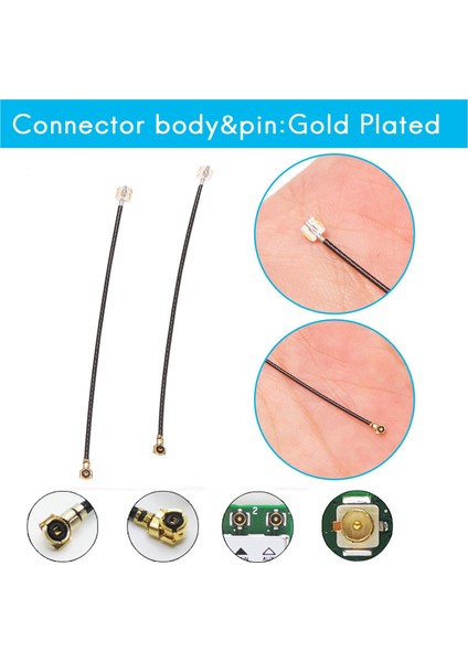 2 Adet 5 cm Uzunluk Ipex-4 Ufl Dişi Ipex-1 Konnektör Kablosu Anten AX200/AX210 BCM94360HMB (Yurt Dışından) modelleri