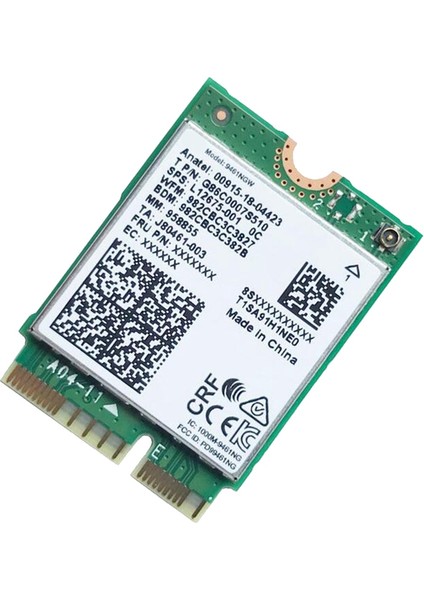 9461NGW Wifi Kartı + Bölme + Anten Kiti Ac 9461 2.4g/5g 802.11AC M2 Anahtar E Cnvı Bluetooth 5.0 Kablosuz Adaptör (Yurt Dışından)