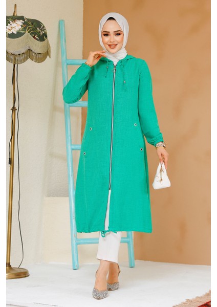 Fermuarlı Yeşil Tesettür Kap 70792Y fiyatları