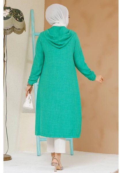 Fermuarlı Yeşil Tesettür Kap 70792Y fırsatları
