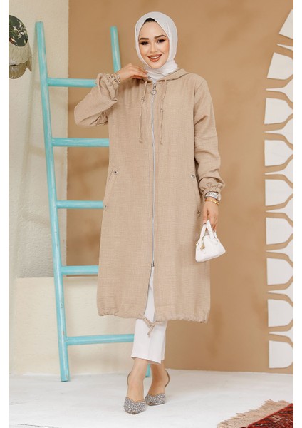 Fermuarlı Bej Tesettür Kap 70792BEJ fiyatları