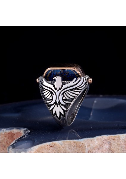 Çift Taraflı Hz Süleyman Mührü Onix Taşlı 925 Ayar Gümüş Yüzük fiyatları