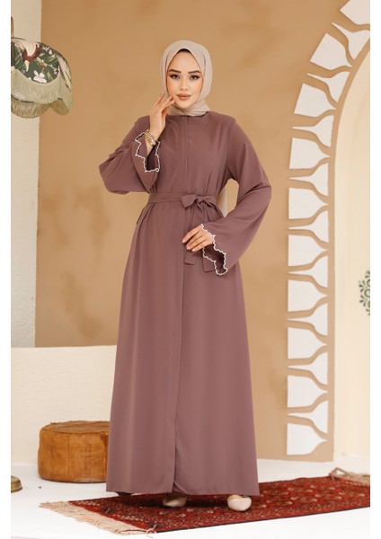 Kemerli Gül Kurusu Tesettür Ferace 29125GK fırsatları