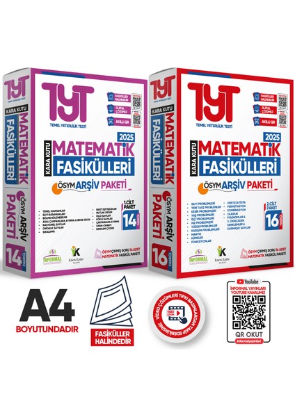 2025 Tyt Matematik Kara Kutu 1 ve 2.cilt Fasikül Seti (30LU) Ösym Çıkmış Soru Bankası Çözümlü Paket fiyatları