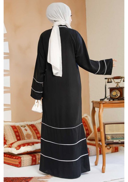 Fermuarlı Siyah Tesettür Abaya 41567S modelleri