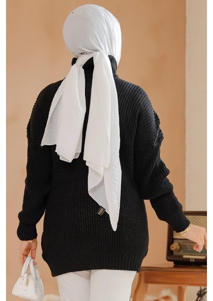 Siyah Tesettür Kazak Tunik 40674S modelleri