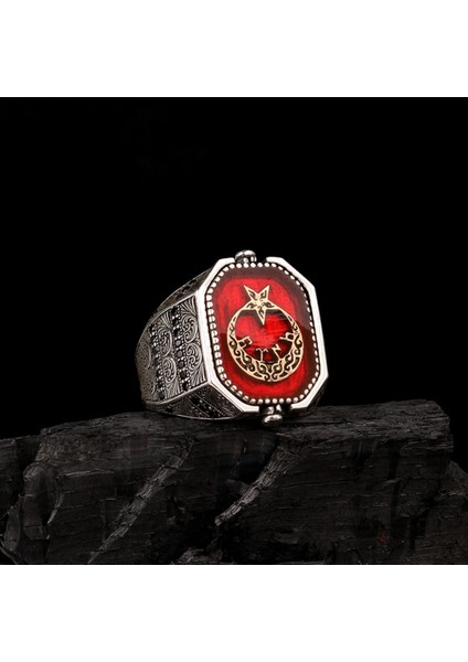 Hz Süleyman Mührü Türk Yazılı Çift Taraflı Gümüş Yüzük fiyatları