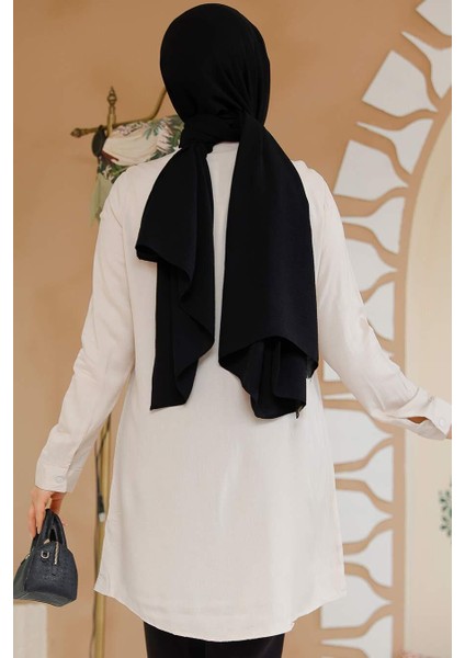 Düğmeli Bej Tesettür Tunik 11715BEJ fiyatları