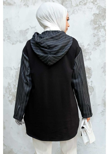 Çizgili Antrasit Tesettür Puane Tunik 10551ANT modelleri
