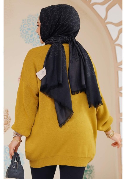 Yağ Yeşili Tesettür Kazak Tunik 17201YY fırsatları