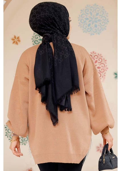 Zincir Detaylı Bisküvi Tesettür Kazak Tunik 17202BS indirimleri