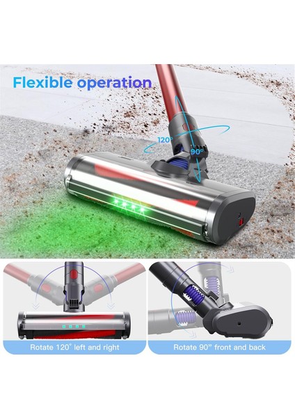 Dyson V7 V8 V10 V11 V15 LED Farlı Elektrikli Süpürgeler Için Sert Zemin Aparatı Kıl Rulo Fırça Başlığı (Yurt Dışından)