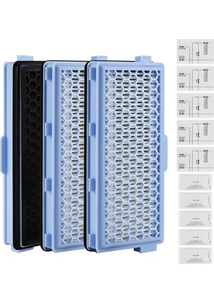 Miele Compact C1 ve C2, Complete C2 ve C3, S8340 Için Hepa Filtreleri, 5 Motor Filtresi, 5 Hava Temizleme Filtresi ile (Yurt Dışından)