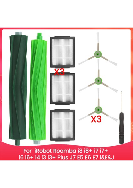 Irobot Roomba I8 I8+ I7 I7+ I6 I6+ I4 I3 I3+ Plus J7 E5 E6 E7 I&e&j Serisi Elektrikli Süpürge Fırçaları Için Yedek Parçalar (Yurt Dışından)