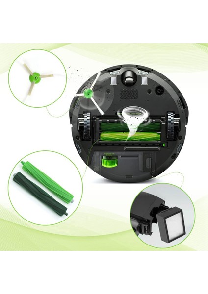 Irobot Roomba I8 I8+ I7 I7+ I6 I6+ I4 I3 I3+ Plus J7 E5 E6 E7 I&e&j Serisi Elektrikli Süpürge Fırçaları Için Yedek Parçalar (Yurt Dışından)