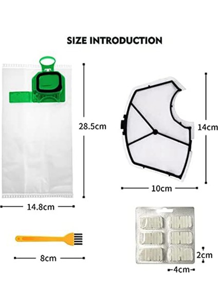 Kobold Elektrikli Süpürge Torbası Kiti Vorwerk Kobold VK140 VK150-B ile Uyumlu (Yurt Dışından)
