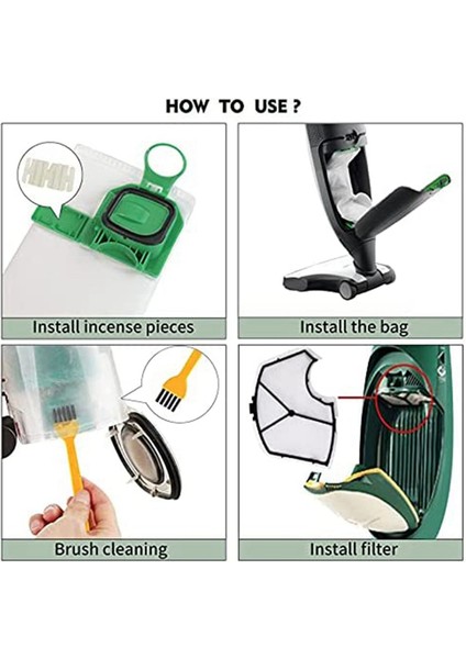Kobold Elektrikli Süpürge Torbası Kiti Vorwerk Kobold VK140 VK150-B ile Uyumlu (Yurt Dışından)