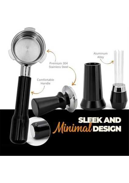 54MM Portafilter Espresso Seti Seti - Paslanmaz Çelik ve Alüminyum Alaşımlı Wdt Aleti ve Yaylı Hassas Tamper (Yurt Dışından) modelleri
