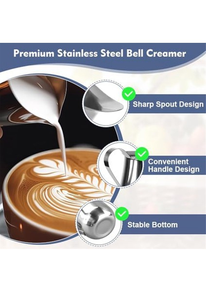 6 Adet Bell Krema 90ML/3OZ Mini Krema Sürahisi Paslanmaz Çelik Süt Sürahisi Bardak Mini Kahve Sürahisi Süt Köpürtme Sürahisi (Yurt Dışından) fırsatları