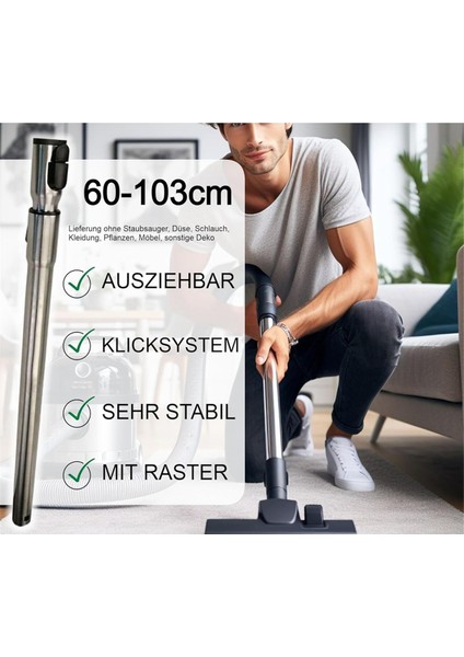 Kilitleme Fonksiyonlu Teleskopik Boru + Miele S8340 S8320 S8310 Elektrikli Süpürge Yedek Parça Seti Için Sap (Yurt Dışından)