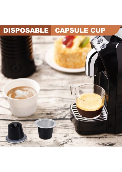 50 Set Doldurulabilir Kahve Kapsülleri Kupası Tek Kullanımlık Kahve Kapsülleri Paketleme Kafe Malzemeleri Nespresso Siyah (Yurt Dışından)