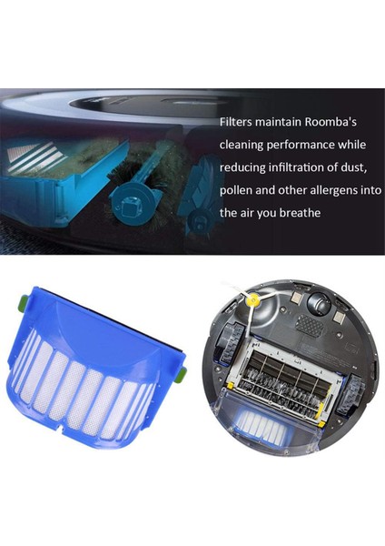 Irobot Roomba 600 610 620 630 645 650 655 660 680 500 Serisi Yedek Kit Filtre Yan Fırça Kıl Esnek (Yurt Dışından)