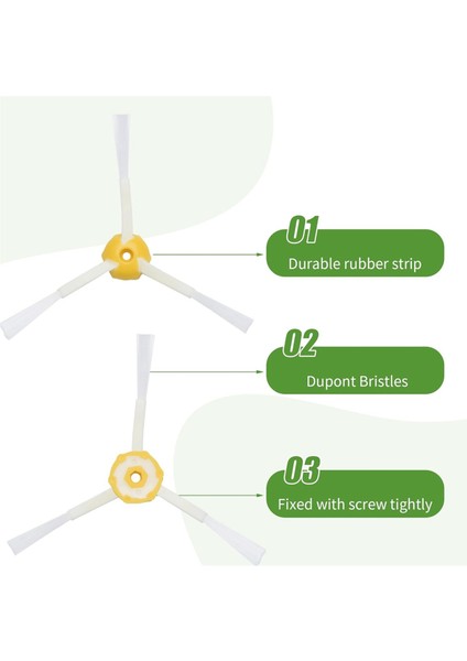 Irobot Roomba 600 610 620 630 645 650 655 660 680 500 Serisi Yedek Kit Filtre Yan Fırça Kıl Esnek (Yurt Dışından)