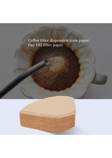 100 Adet Kahve Filtresi Tek Kullanımlık Koni Kağıt Kahve Filtresi Doğal Ağartılmamış Filtre 4-6 Bardak Pour Over Kahve Makineleri Için (Yurt Dışından)