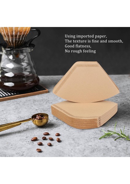 100 Adet Kahve Filtresi Tek Kullanımlık Koni Kağıt Kahve Filtresi Doğal Ağartılmamış Filtre 4-6 Bardak Pour Over Kahve Makineleri Için (Yurt Dışından)