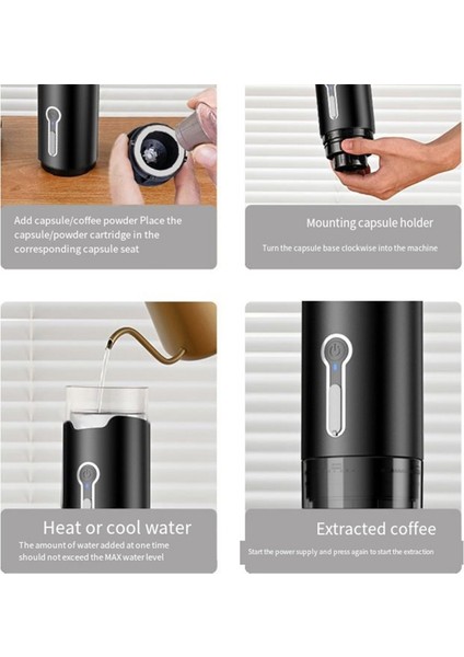 Premium Taşınabilir Kahve Makinesi, Elektrikli Mini Espresso Makinesi, Seyahat, Kamp ve Yürüyüş Için Mükemmel (Yurt Dışından)