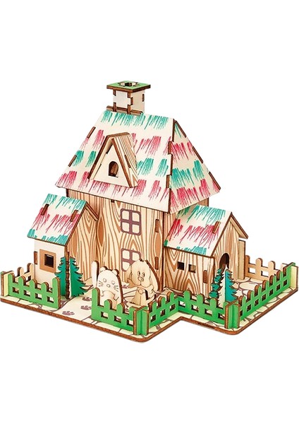 3D Üç Boyutlu Ahşap El Yapımı Puzzle Dıy Eğitici Oyuncaklar (Yurt Dışından)