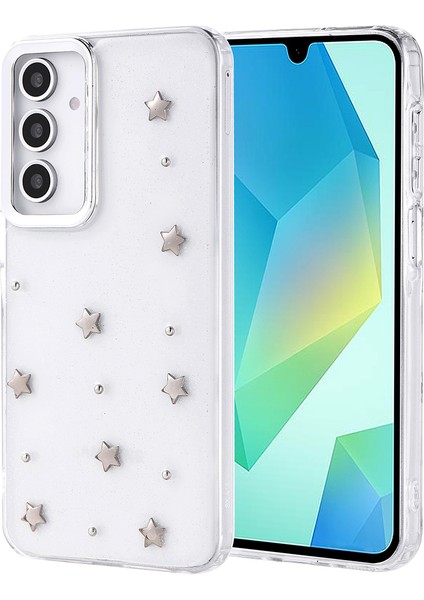 Samsung Galaxy A16 Kılıf Airbag Tasarımlı Simli Şeffaf Kutup Kapak